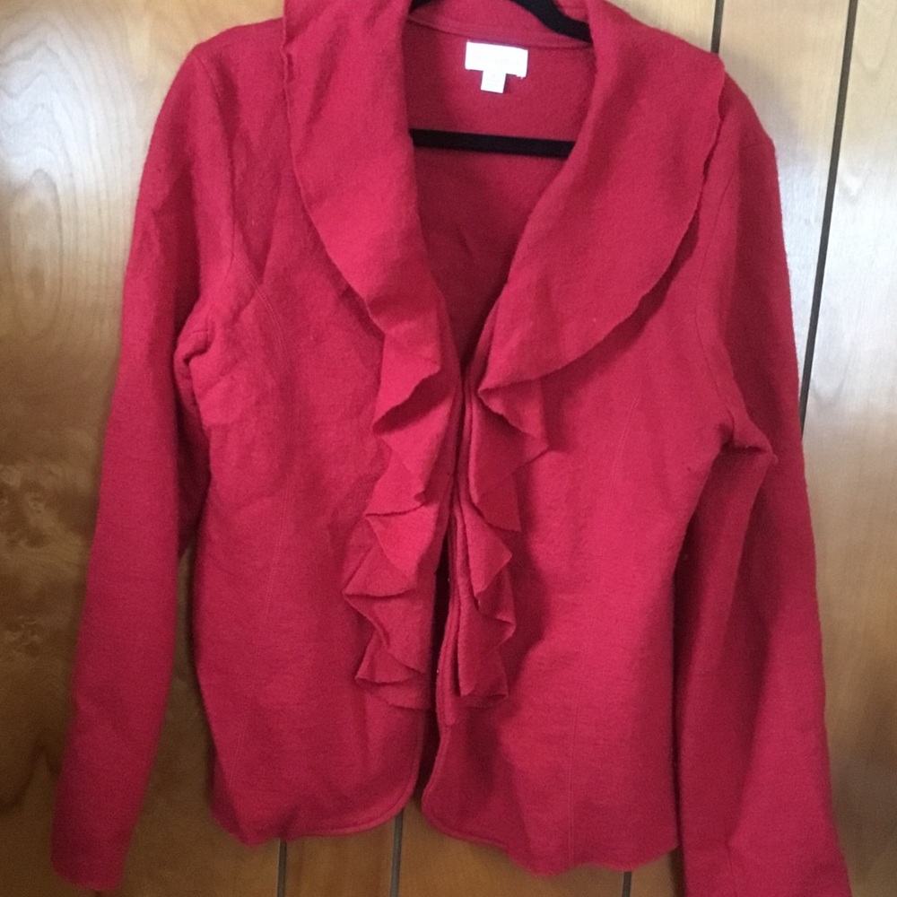 Red Wool Cardigan by Charter Club Size XL